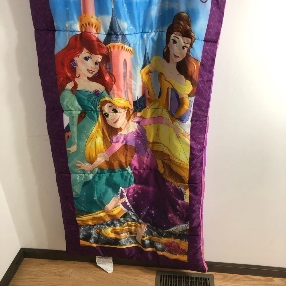 Disney Princess Sleeping Bag Belle Ariel Rapunzel Purple Beauty and the Beast